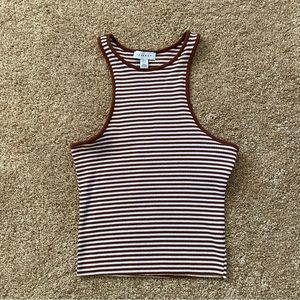 Topshop Striped Crop Tank